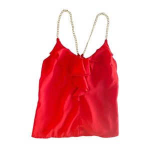 Red Blouse w/ Gold Chains